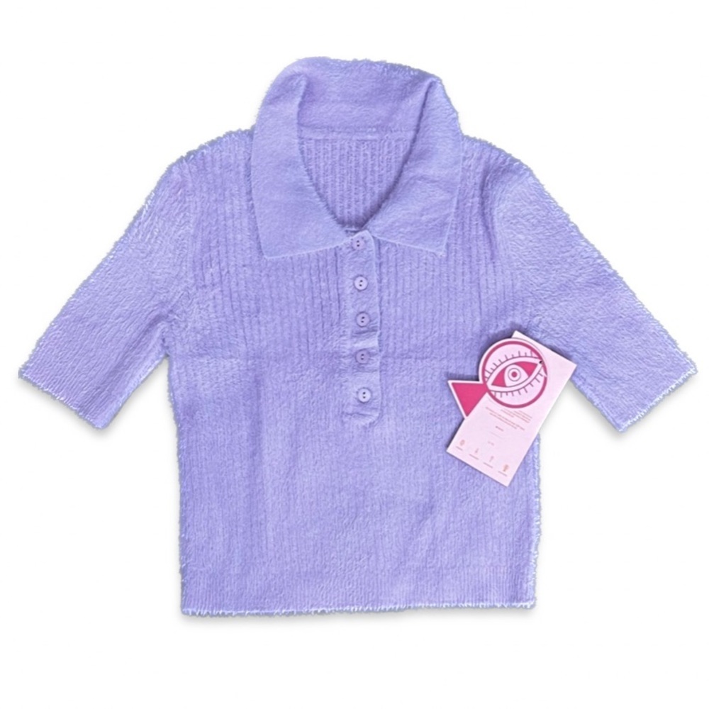NWT Girls Girl God Fuzzy Button Up Collared Shirt